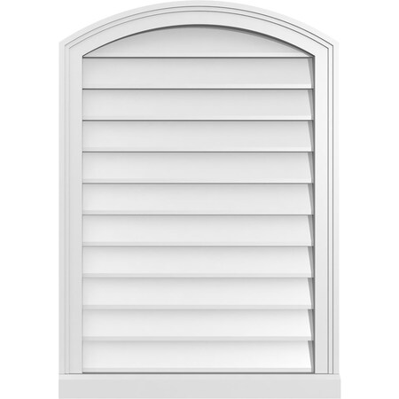 Ekena Millwork Arch Top Surface Mount PVC Gable Vent: Functional, w/ 2"W x 2"P Brickmould Sill Frame, 24"W x 34"H GVPAR24X3403SF